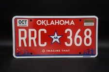 Oklahoma IMAGINE THAT Red License Plate # RRC 368