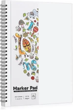 135Lb/200Gsm Marker Paper Pad, 7.6×10In Double Sided Bleedproof Marker Sketchboo