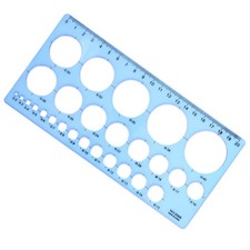 Plastic Circle Stencil Template - 20x10cm/7.87x3.93 inches, Blue