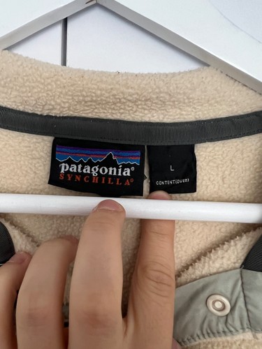 Vintage Patagonia Synchilla Fleece Jacket Snap T Pullover Men Size L  White - Picture 5 of 19