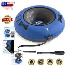 Blue 48" Snow Tube for All Ages | Easy Inflation, Detachable Tow Leash