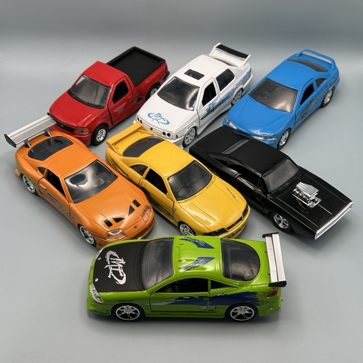 Jada Fast Furious Set Of 7 Lightenin Eclipse Charger Skyline