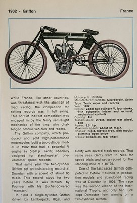 Millet Motorcycle Bike Picture Vintage Original Detail Info Article Sheet  