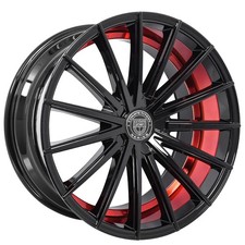 Lexani Wheels Pegasus Gloss Black With Red Tint Accent Rims 20x8.5 4pcs Y2