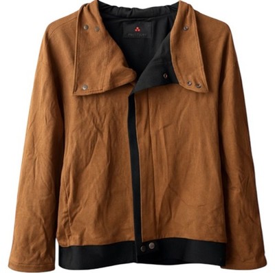 RRP  499 PEUTEREY RARE WOMEN BROWN BUTTON TRAVEL JACKET MADE IN ITALY SIZE 42