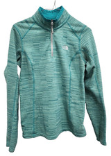 The North Face Womens Sweatshirt Small Green Heather Fleece Pullover Outdoor
