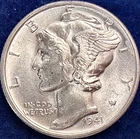 1941-P Mercury Silver Dime Ch BU++