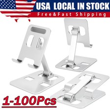Universal Adjustable Metal Desk Tabletop Phone iPad Tablet Stand Foldable Lot