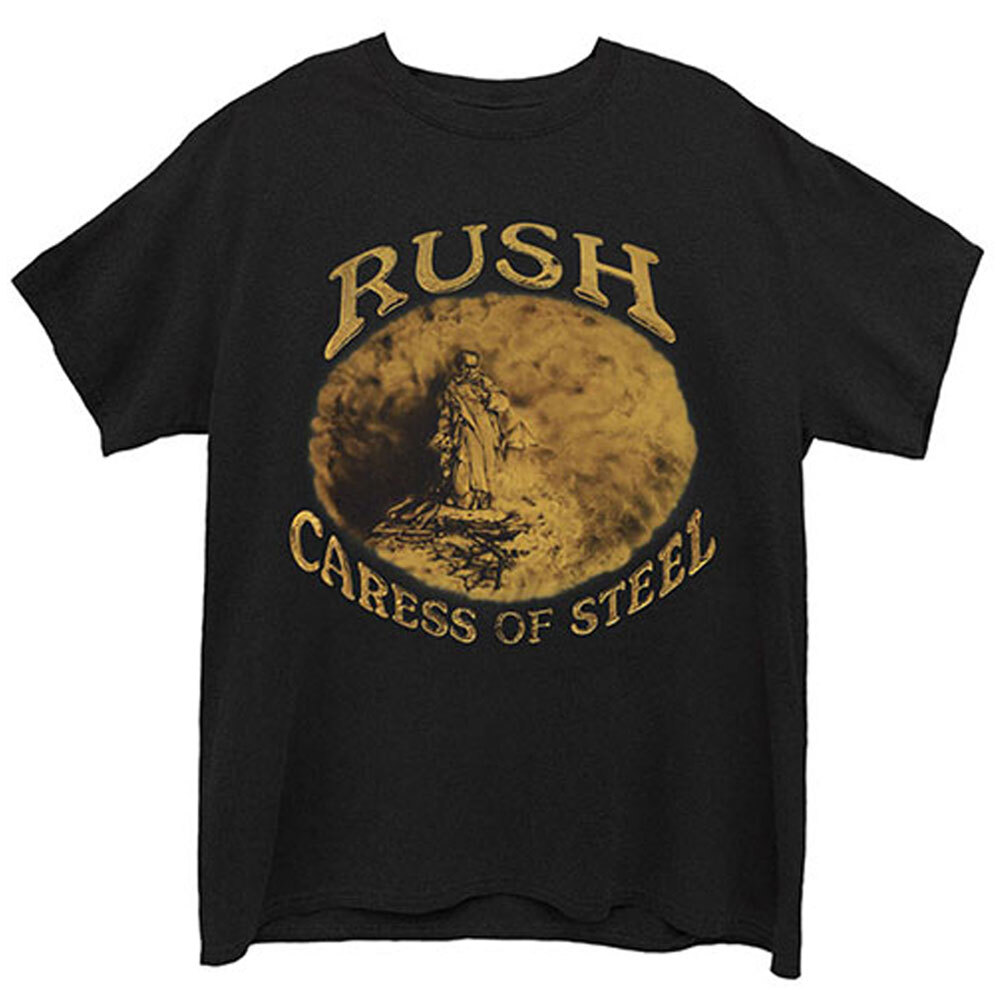 rushバンドTEE Rush Caress Of Steel Black T-Shirt NEW OFFICIAL | eBay