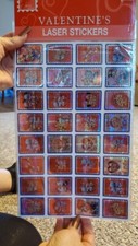 Valentines Day Laser Stickers vintage 32 count