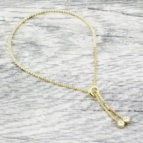 925 Sterlingsilber Schwarzgold/Rosévergoldet 1 Karat CZ Bolo Tennisarmband - Bild 8 von 10