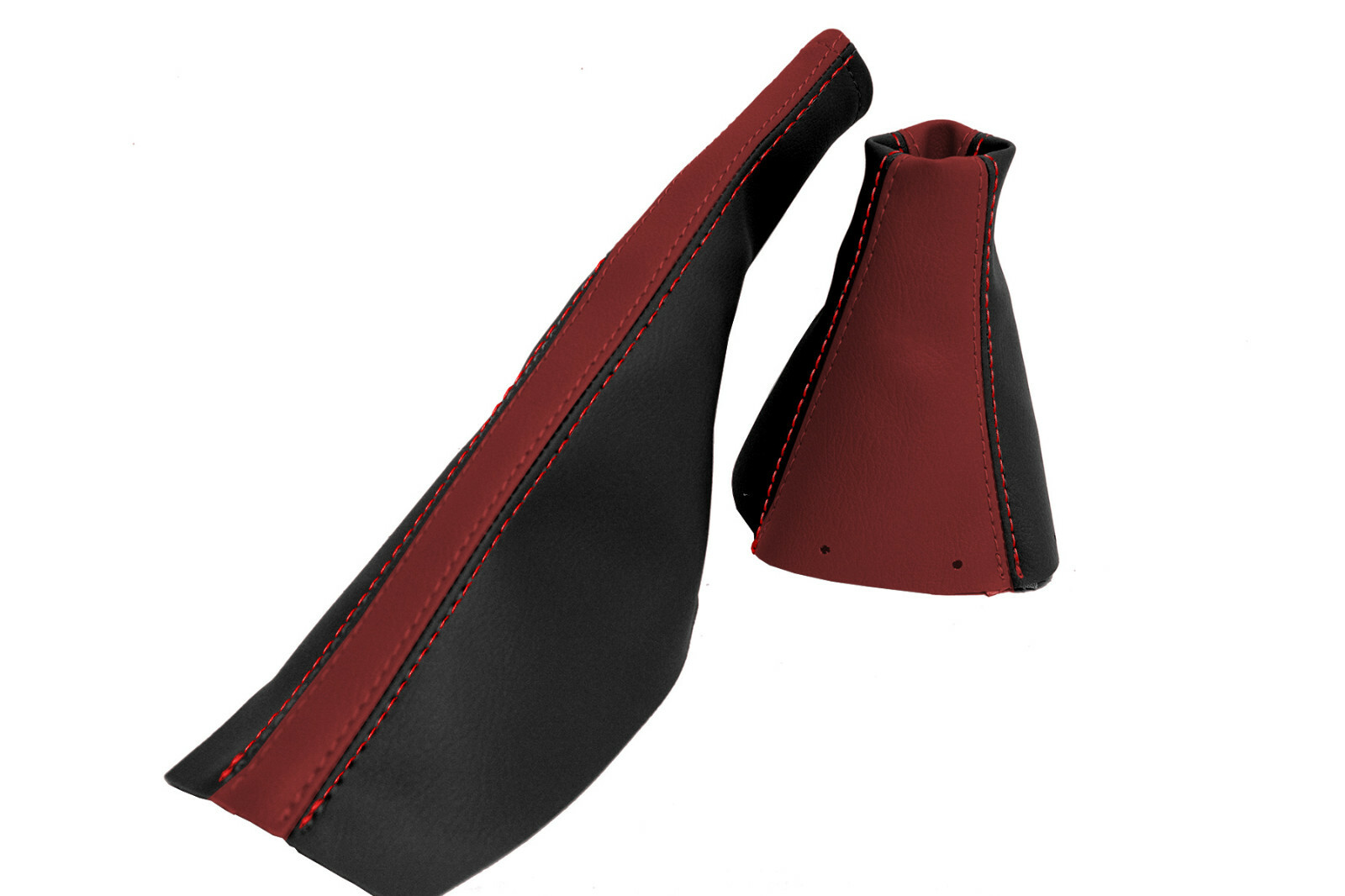 Manual & E Brake Boot Cover Leather for Audi TT 19982006 Black & Red