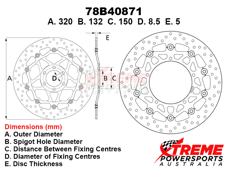 Yamaha YZF R6 2017 and up Floating Front Brake Disc Rotor Brembo