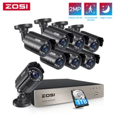 ZOSI 8CH H.265+ 5MP Lite DVR Home Security Camera System 1080P 1TB Night Vision