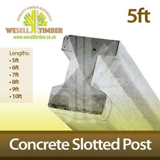 5FT Reinforced Intermediate Slotted Concrete Fencing Post (Collect or Delivery)