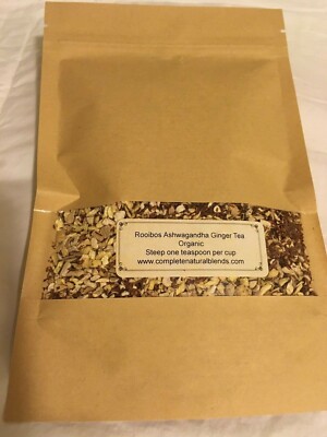 ROOIBOS ASHWAGANDA GINGER TEA 4 oz. Ayurvedic herbs herbal Vata Kapha calming