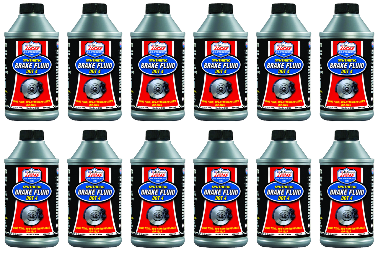 12x Lucas Oil Brake Fluid 10827 Single 12 Ounce Bottle DOT 4 Glycol