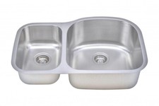 Wells CMU3221-79D Craftsmen Series 32" 40/60 D-Shape Stainless Steel Sink