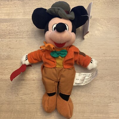 Walt Disney BOB CRATCHIT MICKEY MOUSE 9'' Bean Bag Stuffed Animal NEW w/ TAG