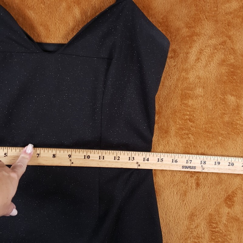 NSR Dress Womens Medium Black Mini Sheath Bodycon Sparkle Stretch Adjustable