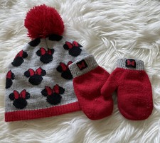 Girls Disney Minnie Winter Hat  Mitten Set 2T-5T