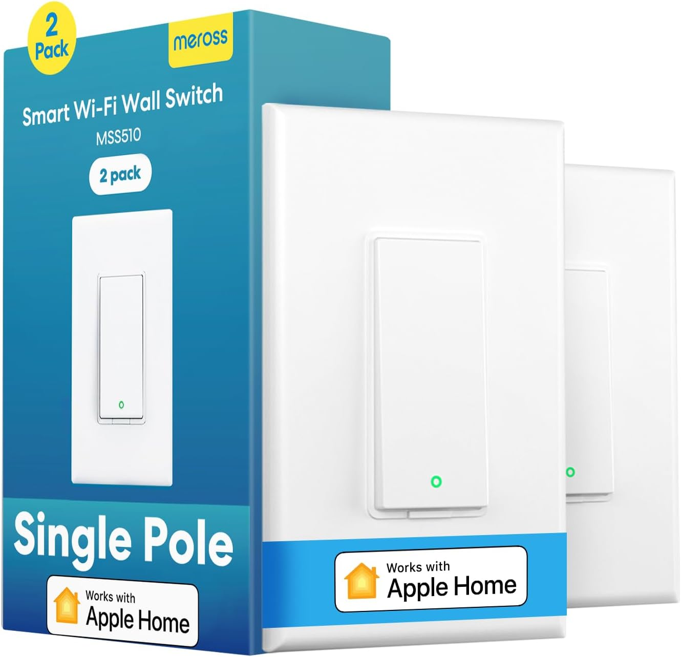 Smart Light Switch Compatible with Apple Homekit, Alexa, Google Assistant & Smart Home