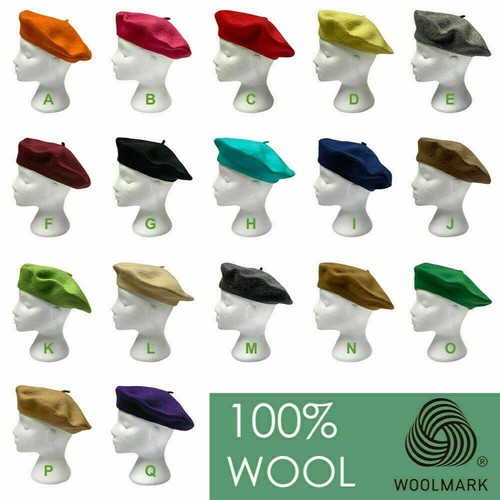 NUOVO 100% Lana Berretto Cappello Stile Francese Qualità Donna Plain  parigino Cappello da donna | eBay