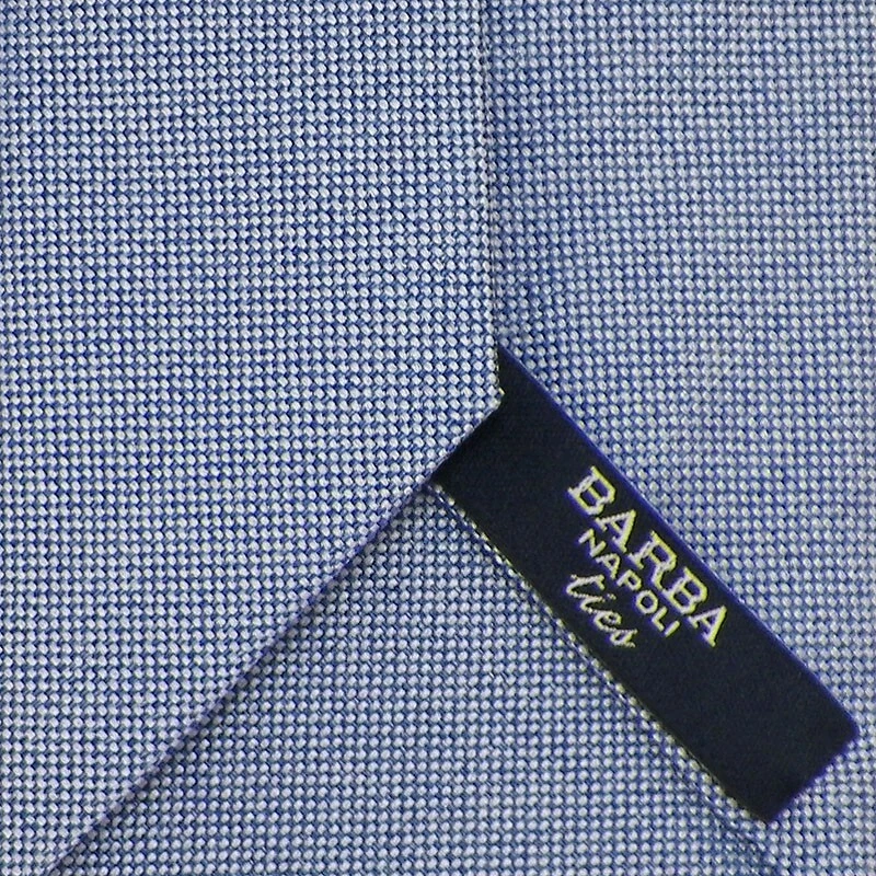 Corbata de seda tejida BARBA Napoli para hombre azul claro SÓLIDA hecha a mano 7 pliegues Italia nueva con etiquetas Foto 3 de 3