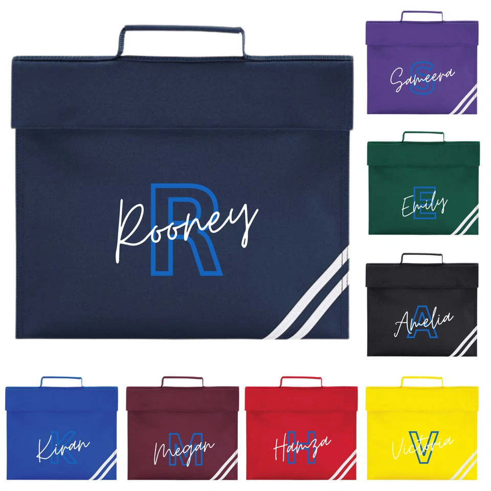 UT CUSTOM WEAR Personalised Book Bag Kids Back To School Named Childern Boys Girls Music PE Kit