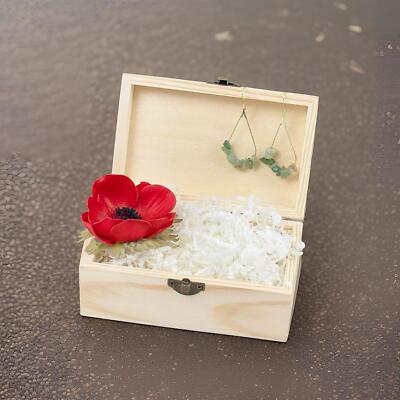 Holzkiste mit Klappdeckel, Aufbewahrungsbox aus Holz für Ring, Armband