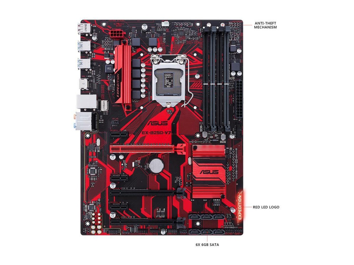 マイニングマザーボードセット。 Asus EX B250 V7 FOR ASUS EX-B250-V7 Motherboard Support 64GB DDR4 1151PIN ATX