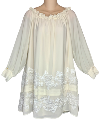 knee length dresses for ladies Beige Beaded Lace Fitted Dress XXL main image 0