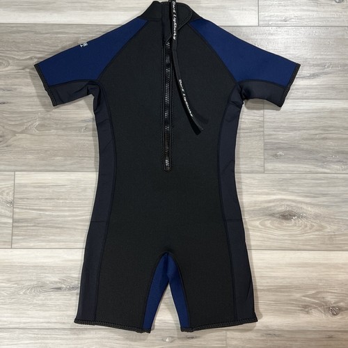 Dark Lightning Wetsuit Youth Size 12 Black Blue Back Zip New - Picture 6 of 9