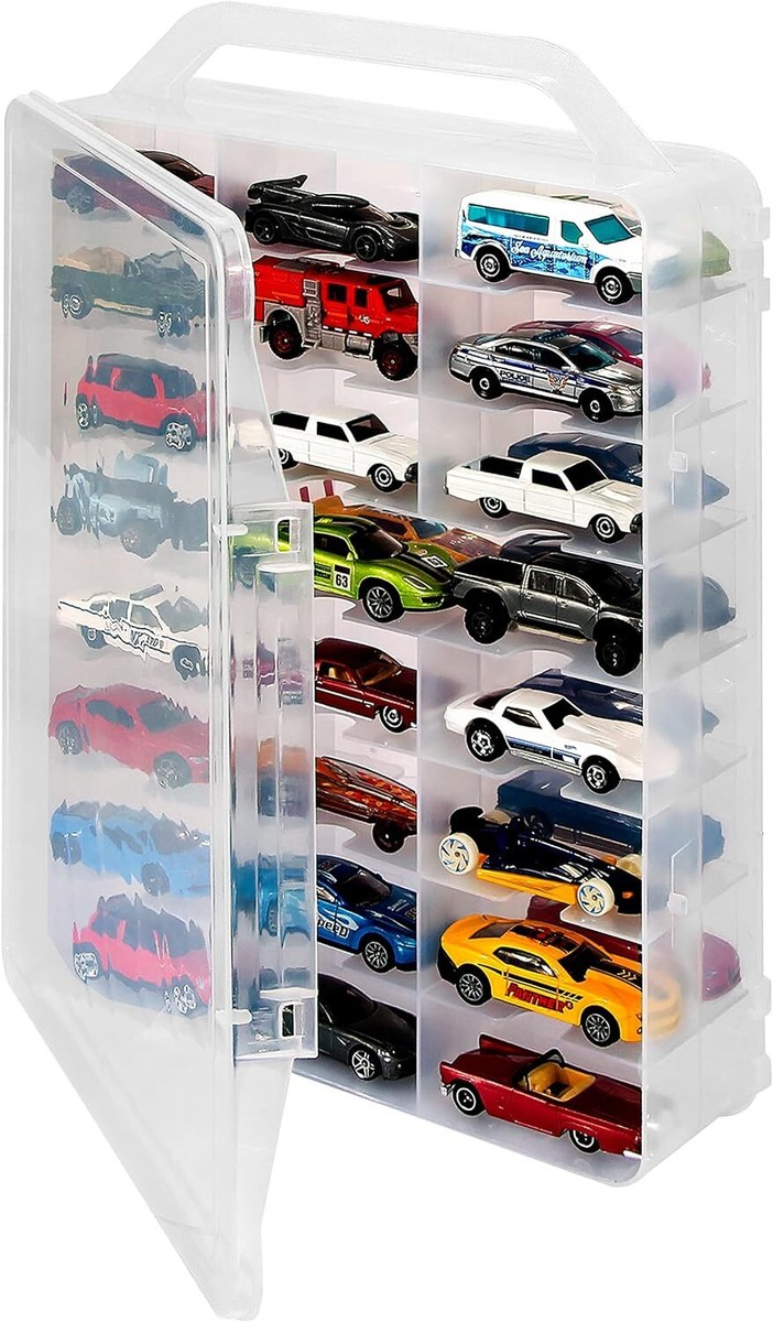 KISLANE Double Sided Storage Case for 46 Hot Wheels, Matchbox