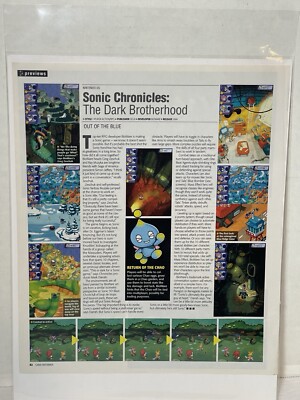 Sonic Chronicles: The Dark Brotherhood Video Game Review Print Ad Wall Art