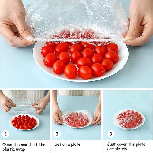 100PCS Disposable Food Cover Plastic Food Bag Elastic Wrap Food Bowl Dish Cover - Picture 19 of 21