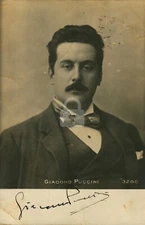 Giacomo Puccini -- Signed Vintage Photo Postcard Copy