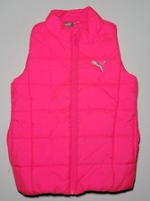Puma Girls Bright Pink Full Zippered Puffer Vest Size XS 5 - 6