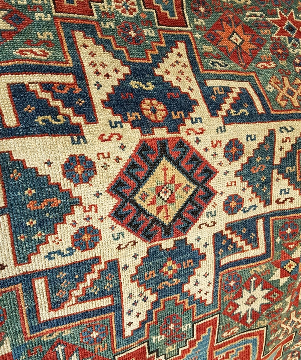 Ancien Tapis Caucasien Shirwan Lesghy De 1849 - Pièce De Collection Authentique