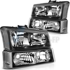 For 2003-2006 Chevrolet Silverado 1500 Hd 2500 Hd Headlights Assembly Bumper Set