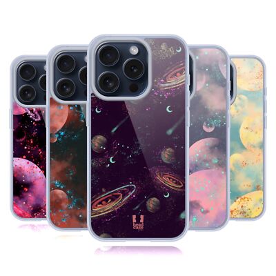 HEAD CASE DESIGNS GLITTER PASTEL PLANETS PRINT GEL CASE FOR APPLE iPHONE PHONES