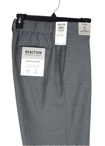 Pantaloni Eleganti Da Uomo Kenneth Cole REACTION Techni Mini Check - Vestibilità Moderna, Colore Nero, Taglia 32W X 29L - 2