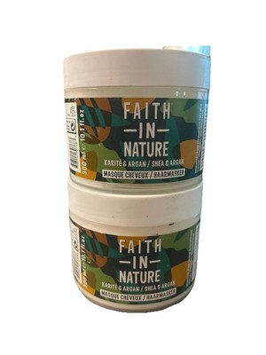 faith in nature shea & argan hair mask 10oz - 2pk