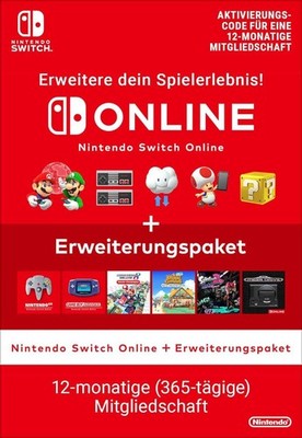 Nintendo Switch Online Einzelmitgliedschaft - 12 Monate + Erweiterungspaket