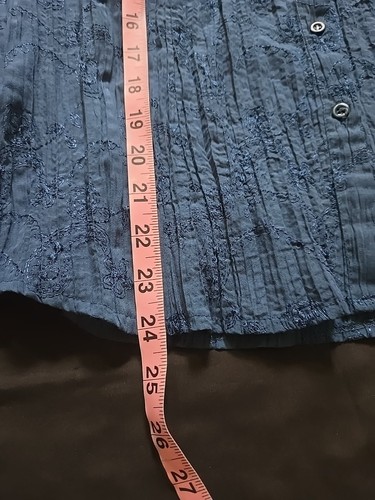 Blusa Azul Volantes Arrugada Talla Lg Encaje Coqueta Hada Romántica Cottagecore - Imagen 8 de 8
