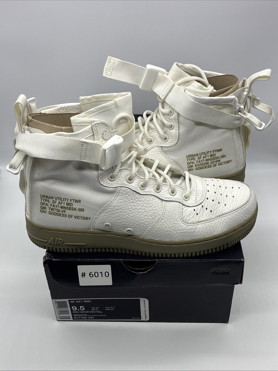 Size 9.5 - Nike SF Air Force 1 Mid Olive Ivory Ivory Neutral Olive 