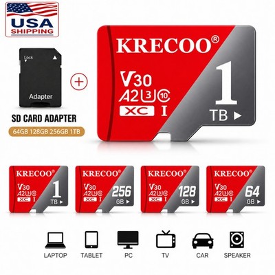 Micro SD Card High Speed 128GB 64GB Memory Card U3 CLASS10 V30 4K Lot Us Stock