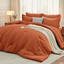 7 Pieces California King Comforter Set, Soft Bed in a Bag Cal King Size, All Sea