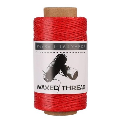 Jupean Waxed Thread, 150M /164Yards Red Leather Waxed Thread, Leather Sewing Thr