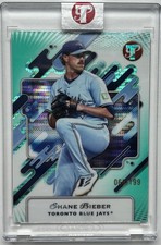 2025 Topps Pristine Encased Shane Bieber Serial Numbered /199 Blue Jays #11